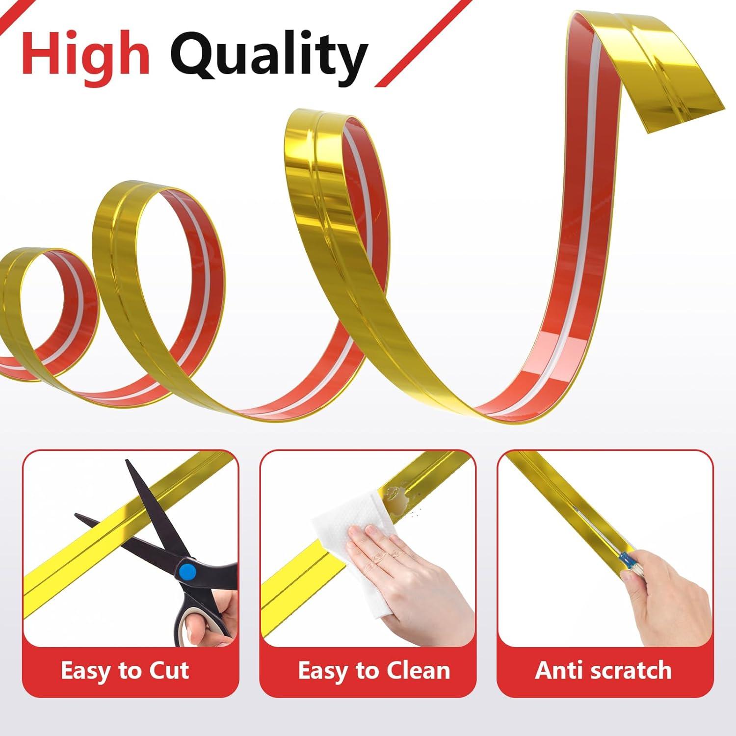 Moldura de Pared Autoadhesiva Socein 3m x 2cm Dorado PVC