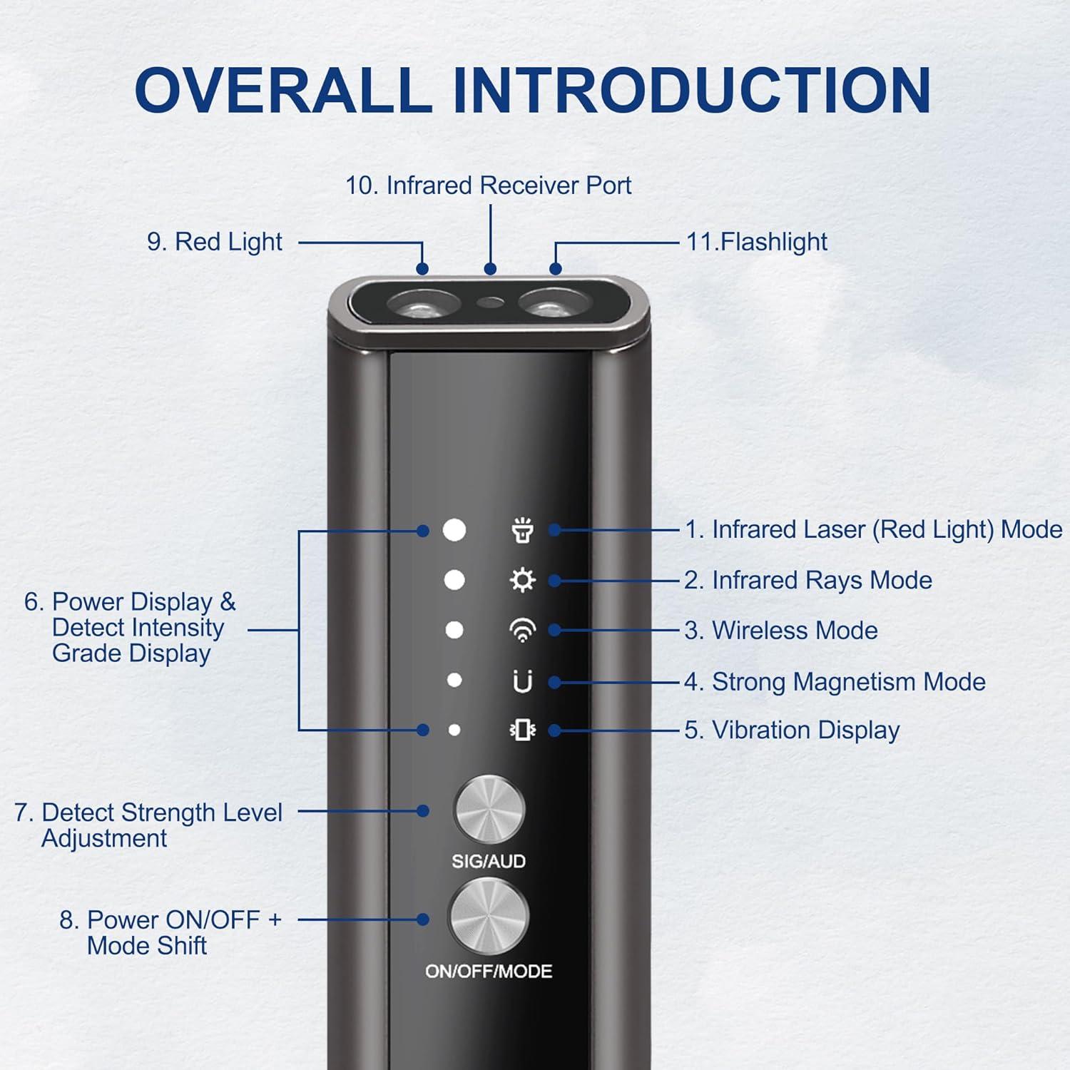Detector de Dispositivos Ocultos KT-02 Oro y Negro - Detección de Cámara Espía y GPS