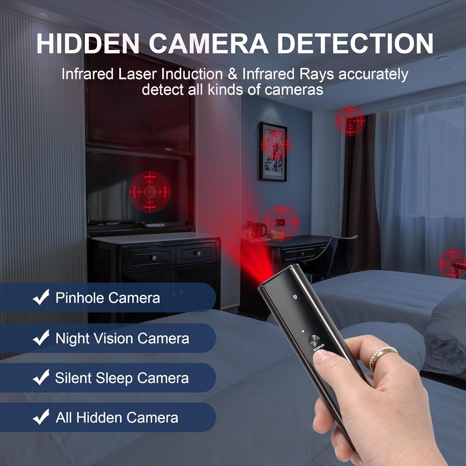 Detector de Dispositivos Ocultos KT-02 Oro y Negro - Detección de Cámara Espía y GPS