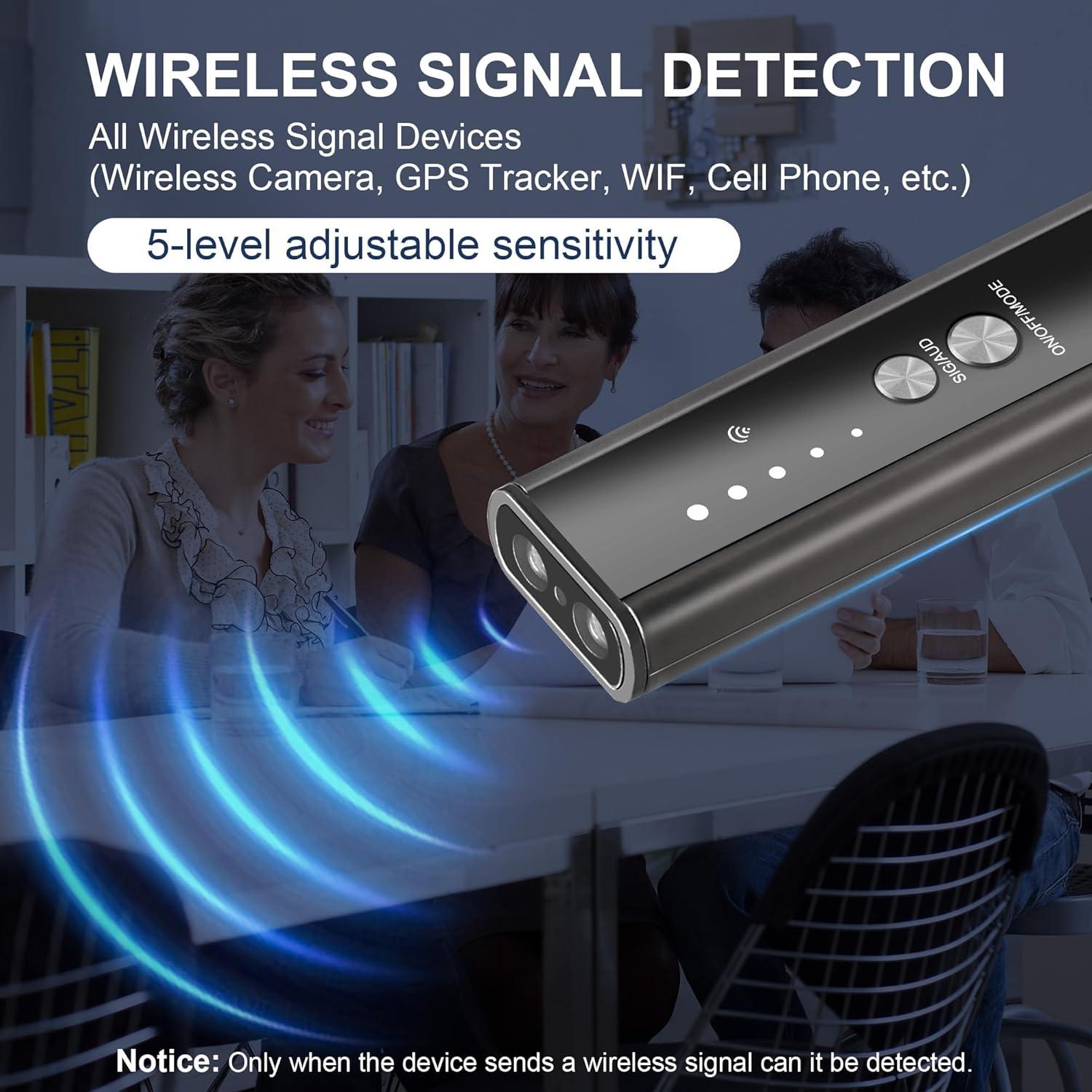 Detector de Dispositivos Ocultos KT-02 Oro y Negro - Detección de Cámara Espía y GPS