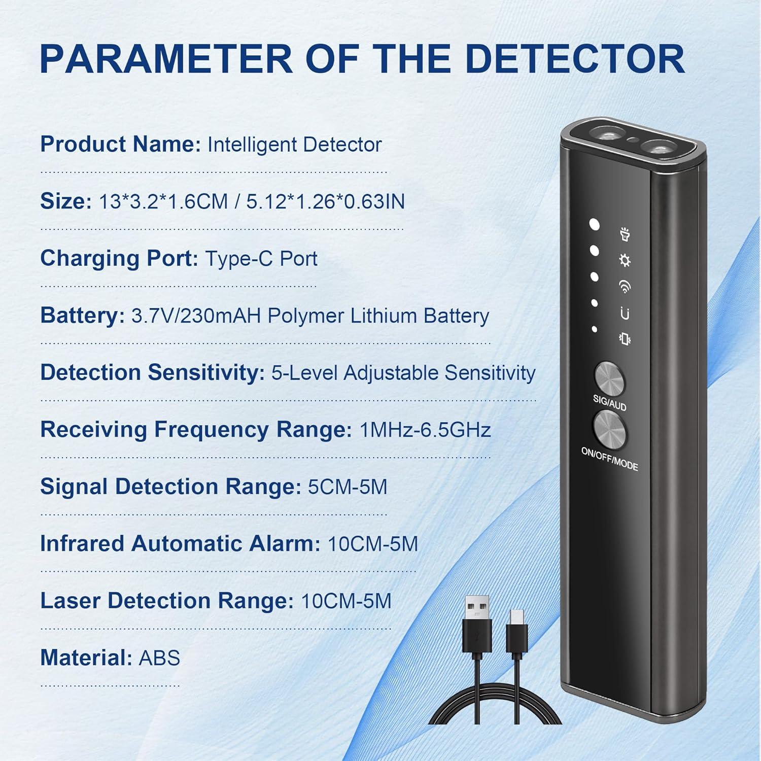 Detector de Dispositivos Ocultos KT-02 Oro y Negro - Detección de Cámara Espía y GPS
