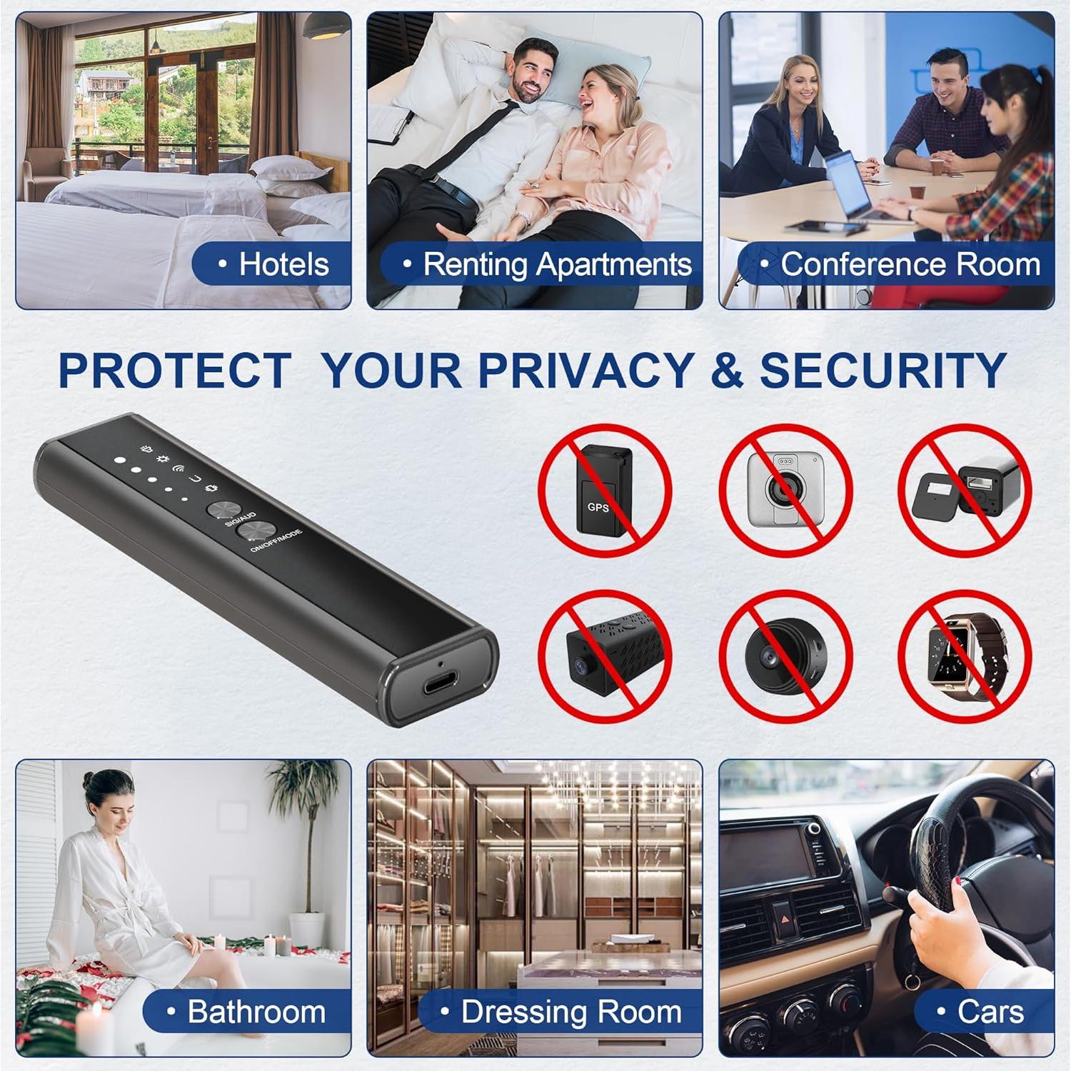 Detector de Dispositivos Ocultos KT-02 Oro y Negro - Detección de Cámara Espía y GPS