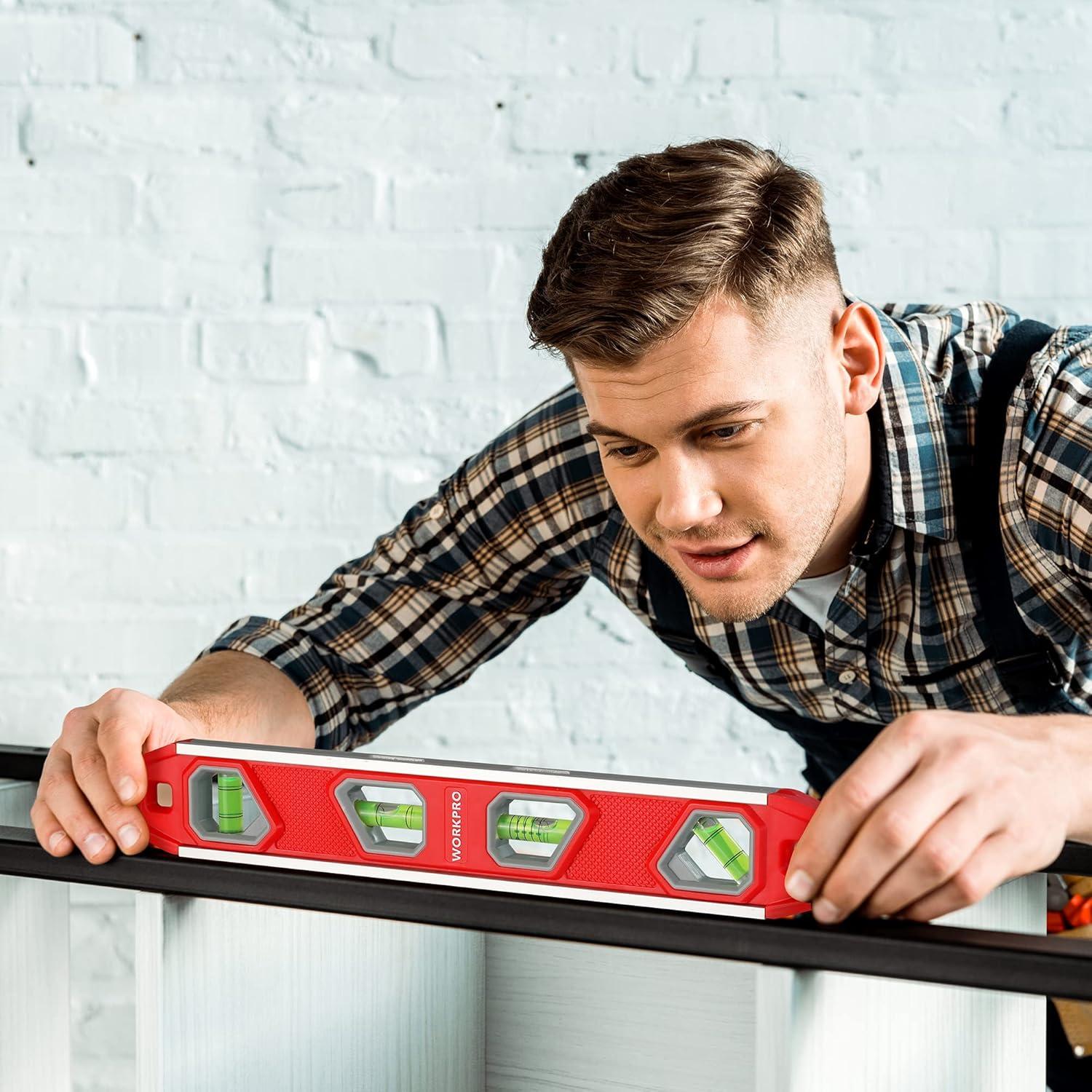 Nivel de Torpedo WORKPRO 30 cm Magnético con 4 Viales