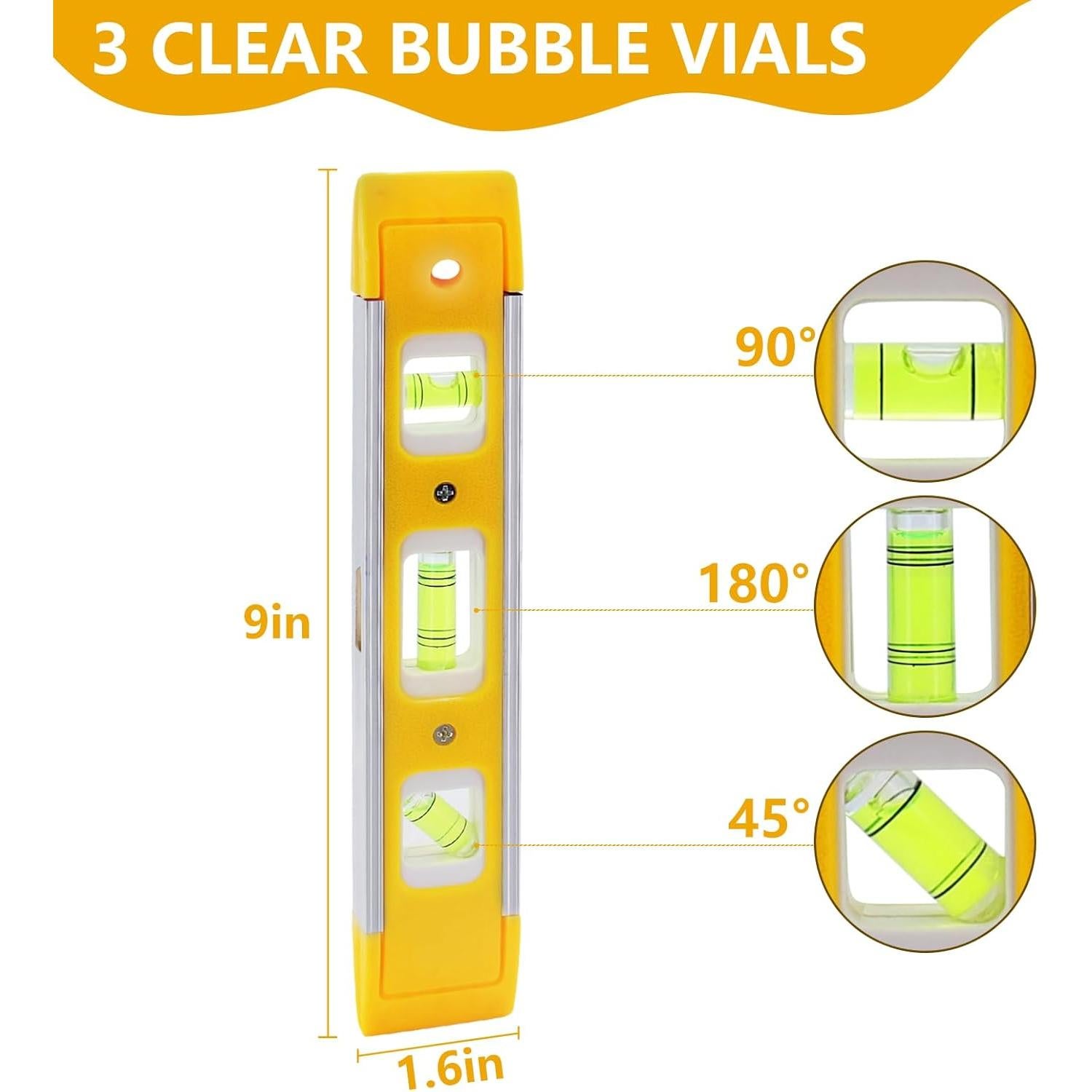 Nivel Torpedo Magnético DTDNZKN 230 mm con 3 Niveles de Burbuja