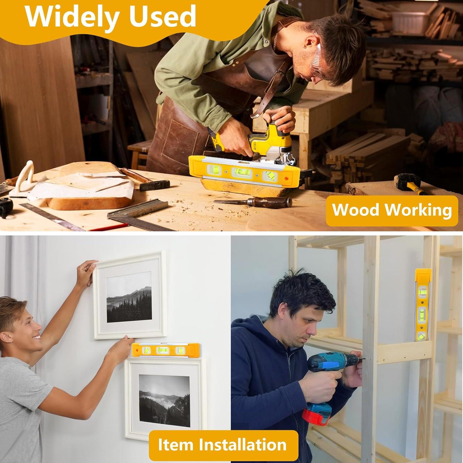 Nivel Torpedo Magnético DTDNZKN 230 mm con 3 Niveles de Burbuja