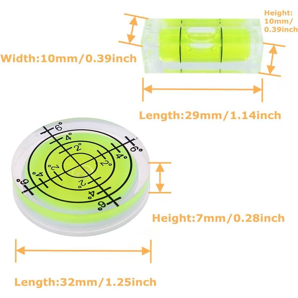 8 Niveles de Burbuja Mini LAIESYA para Medición - Acrílico