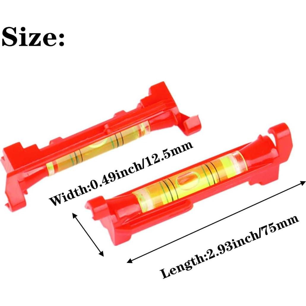 Nivel de Burbuja Colgante ZUJHPYMI 5 Pcs 75x12.5mm Rojo