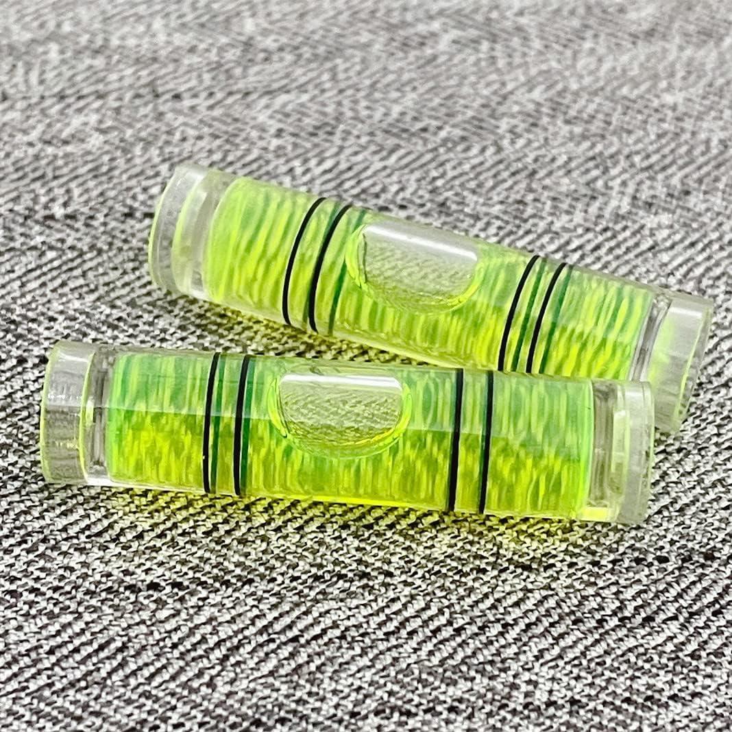 Mini Nivel Cilíndrico 8 Piezas 9.5x40mm Acrílico Verde Amarillo
