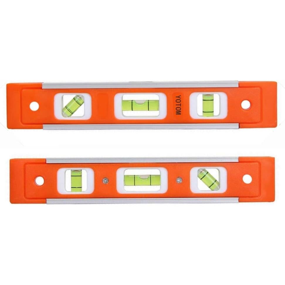 Nivel Torpedo Magnético YOTOM 23 cm Aluminio Naranja - 2 Pcs