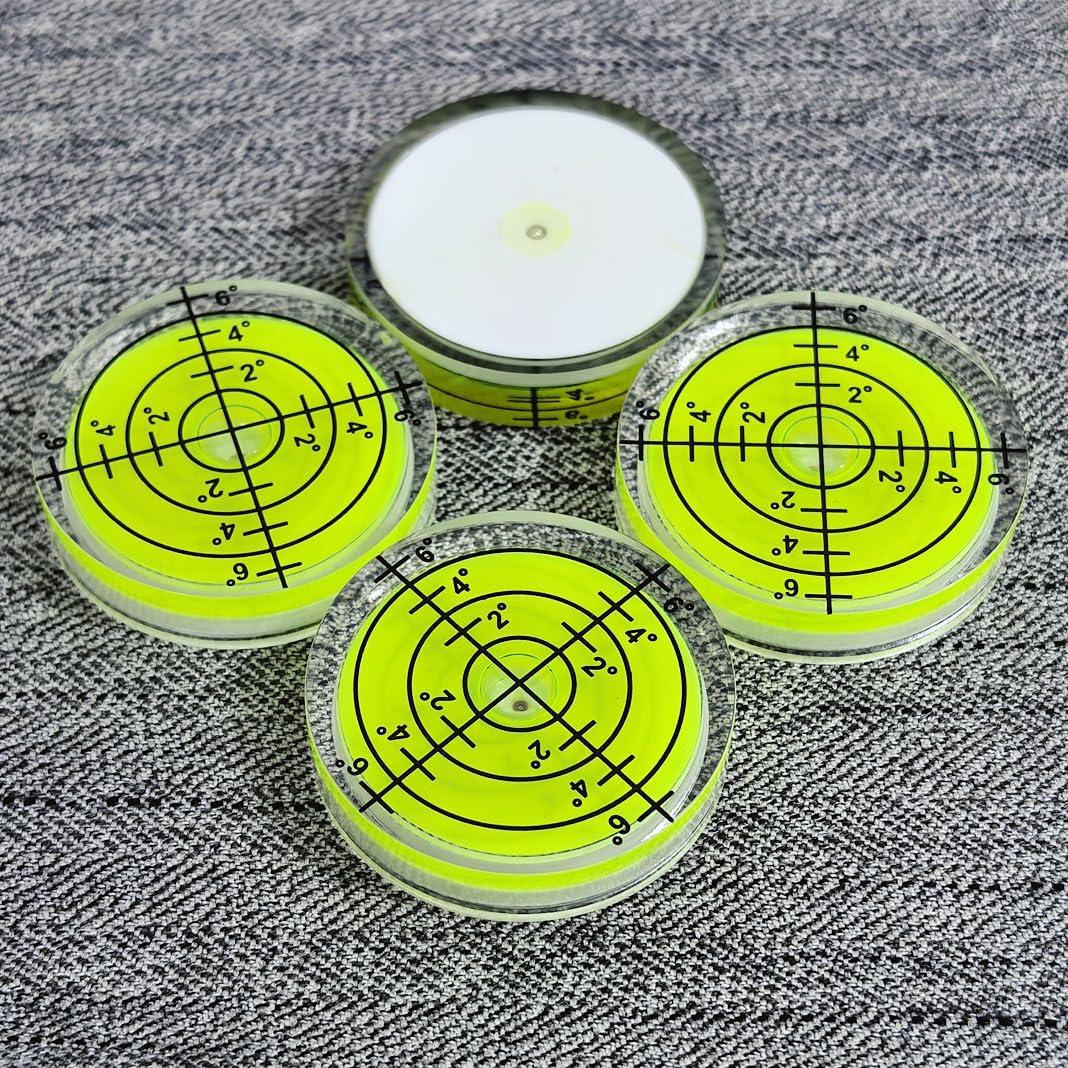 3 Piezas Niveles de Burbuja Circulares Amarillo-Verde 3.2cm
