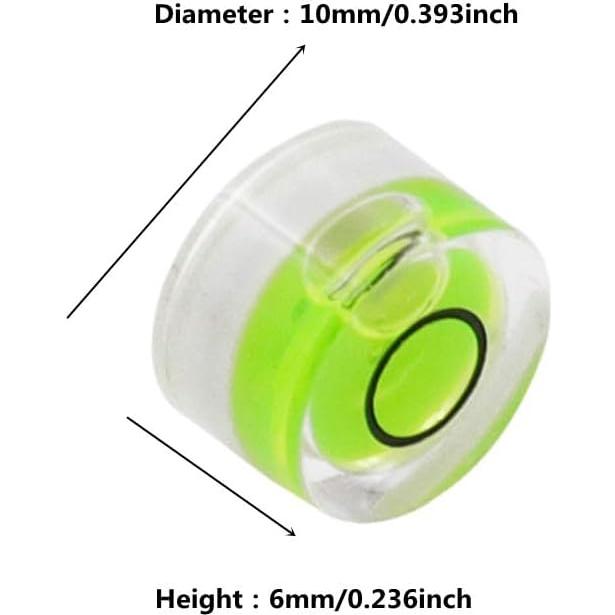 10 Niveles de Burbuja Mini Circulares WOYISEPG 10x6mm