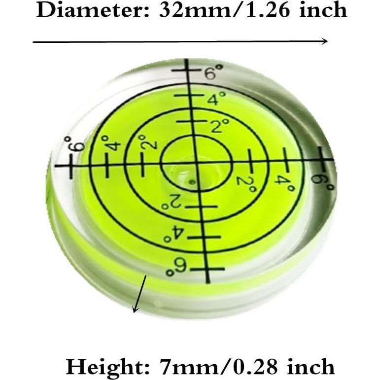 Juego de 6 Niveles de Burbuja Circulares SIZIKJXGHWYI 32mm