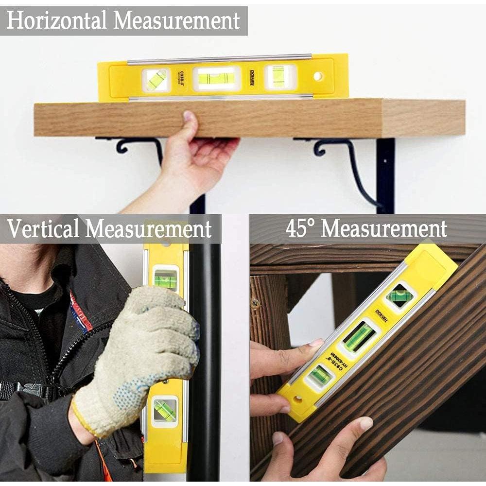 Nivel de Caja Magnético DOWELL 22.8 cm con 3 Burbujas