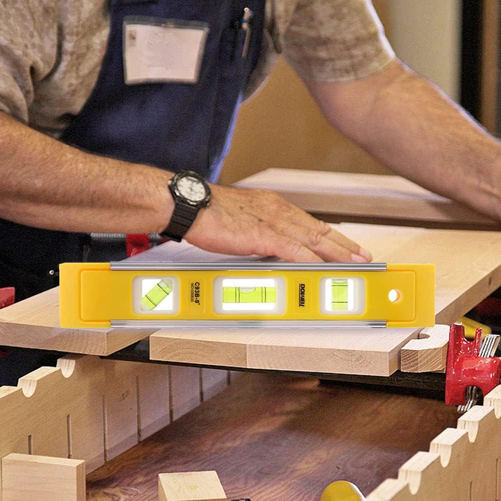 Nivel de Caja Magnético DOWELL 22.8 cm con 3 Burbujas