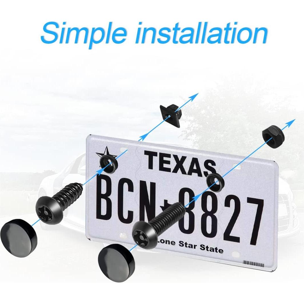 Kits de Tornillos Antirrobo YALOK para Placas de Licencia 8PCS