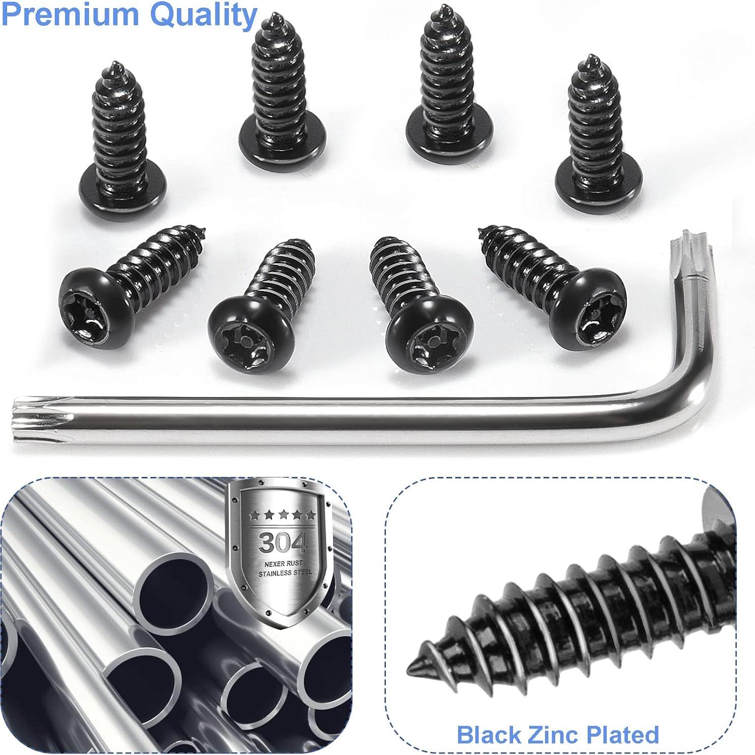 8 Tornillos de Placa de Matrícula Acero Inoxidable Valardoh