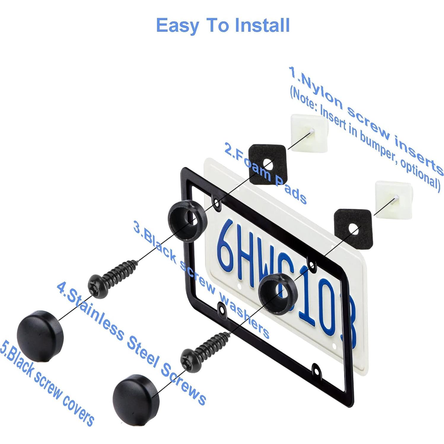 8 Tornillos de Placa de Matrícula Acero Inoxidable Valardoh