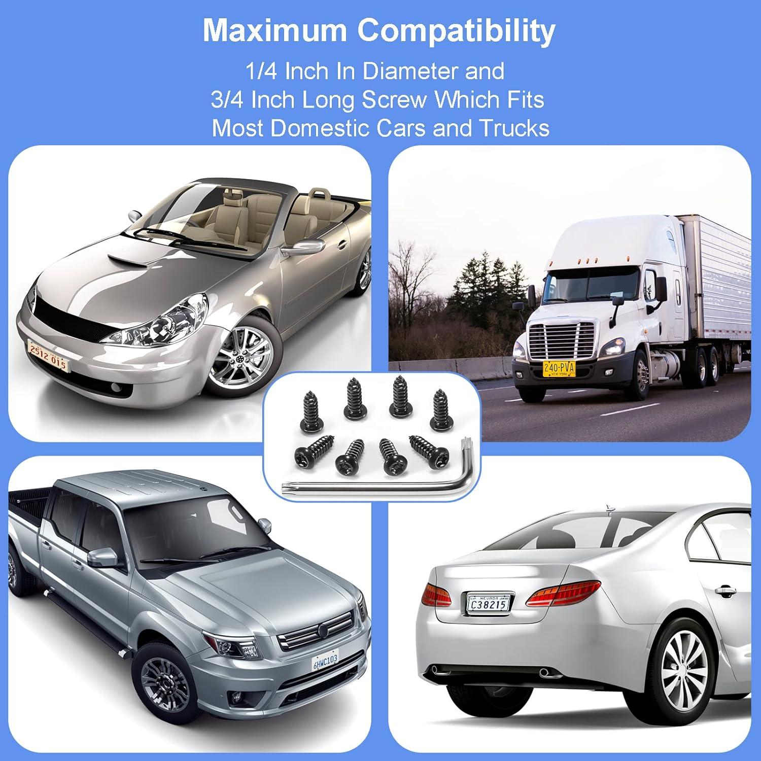 8 Tornillos de Placa de Matrícula Acero Inoxidable Valardoh