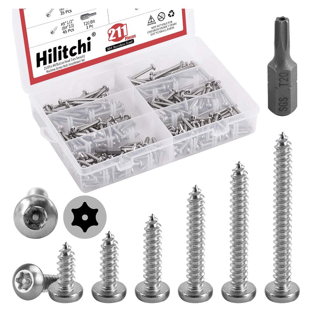 Kit de Tornillos de Cabeza Redonda Torx Hilitchi 210 Pcs