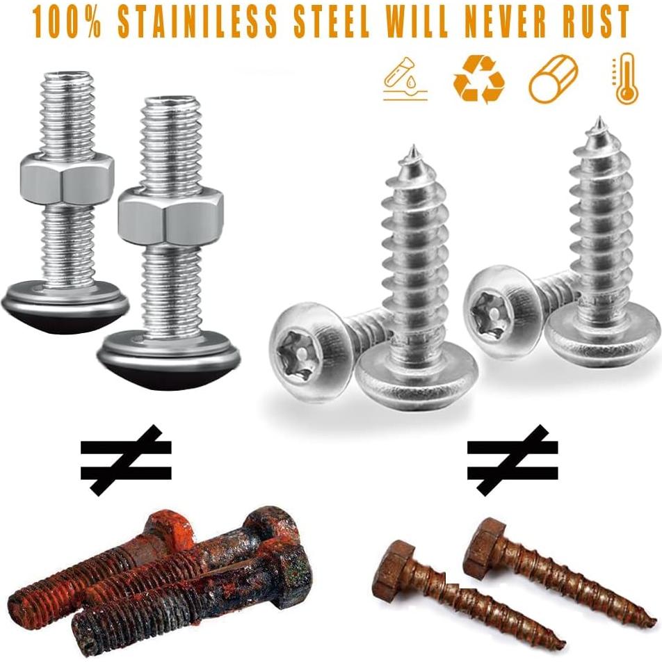 Tornillos Antirrobo HAOBO para Placas de Matrícula Acero Inoxidable