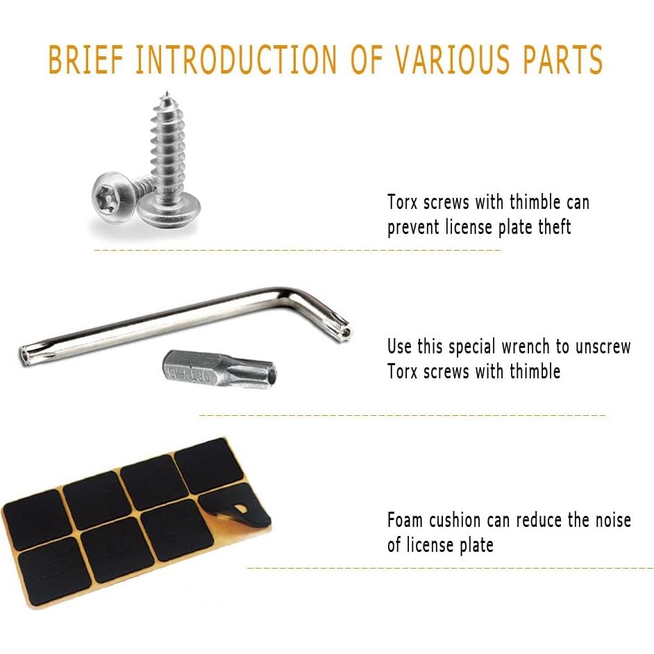 Tornillos Antirrobo HAOBO para Placas de Matrícula Acero Inoxidable