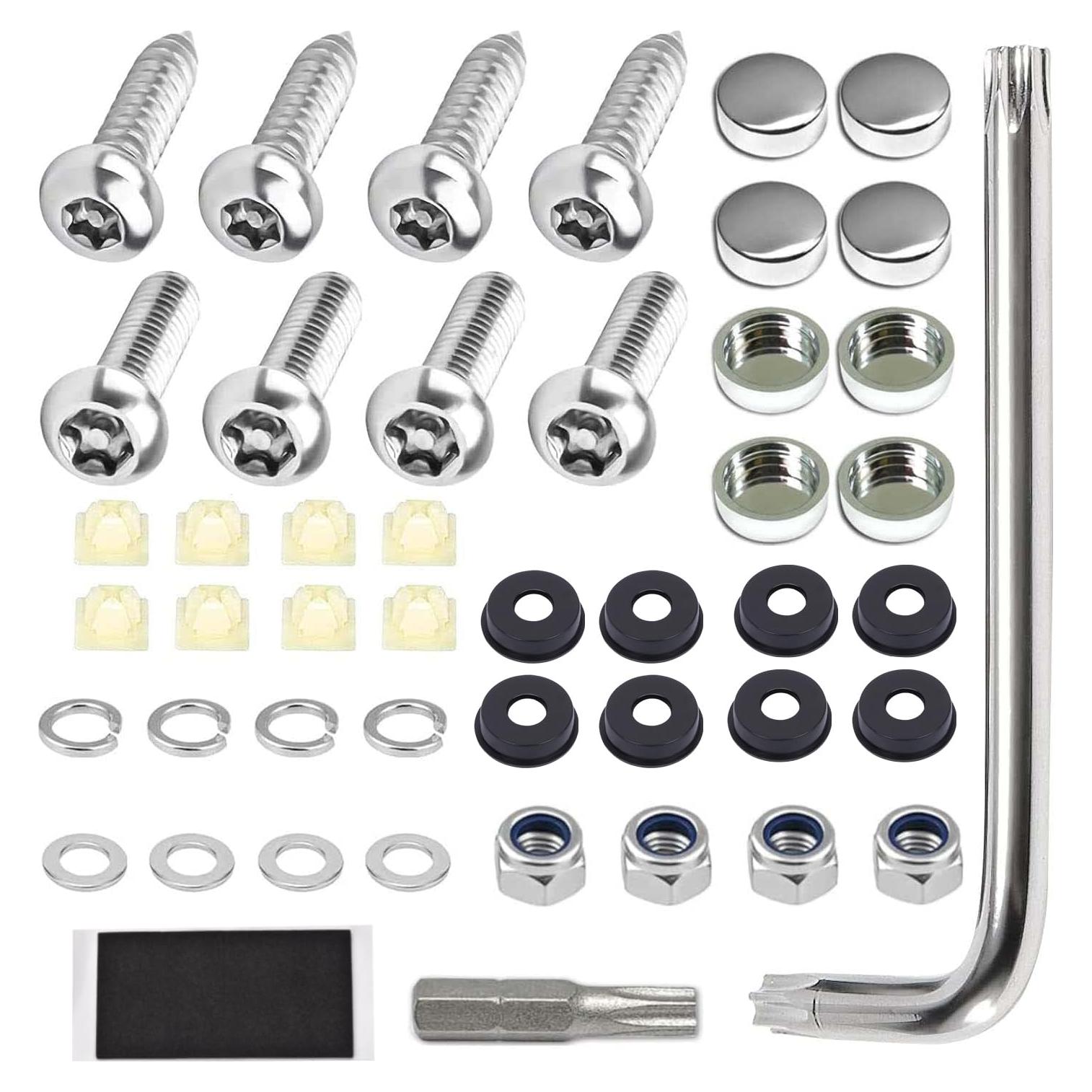 Kit de Tornillos Antirrobo para Placas de Licencia AccEncyc M6x20mm