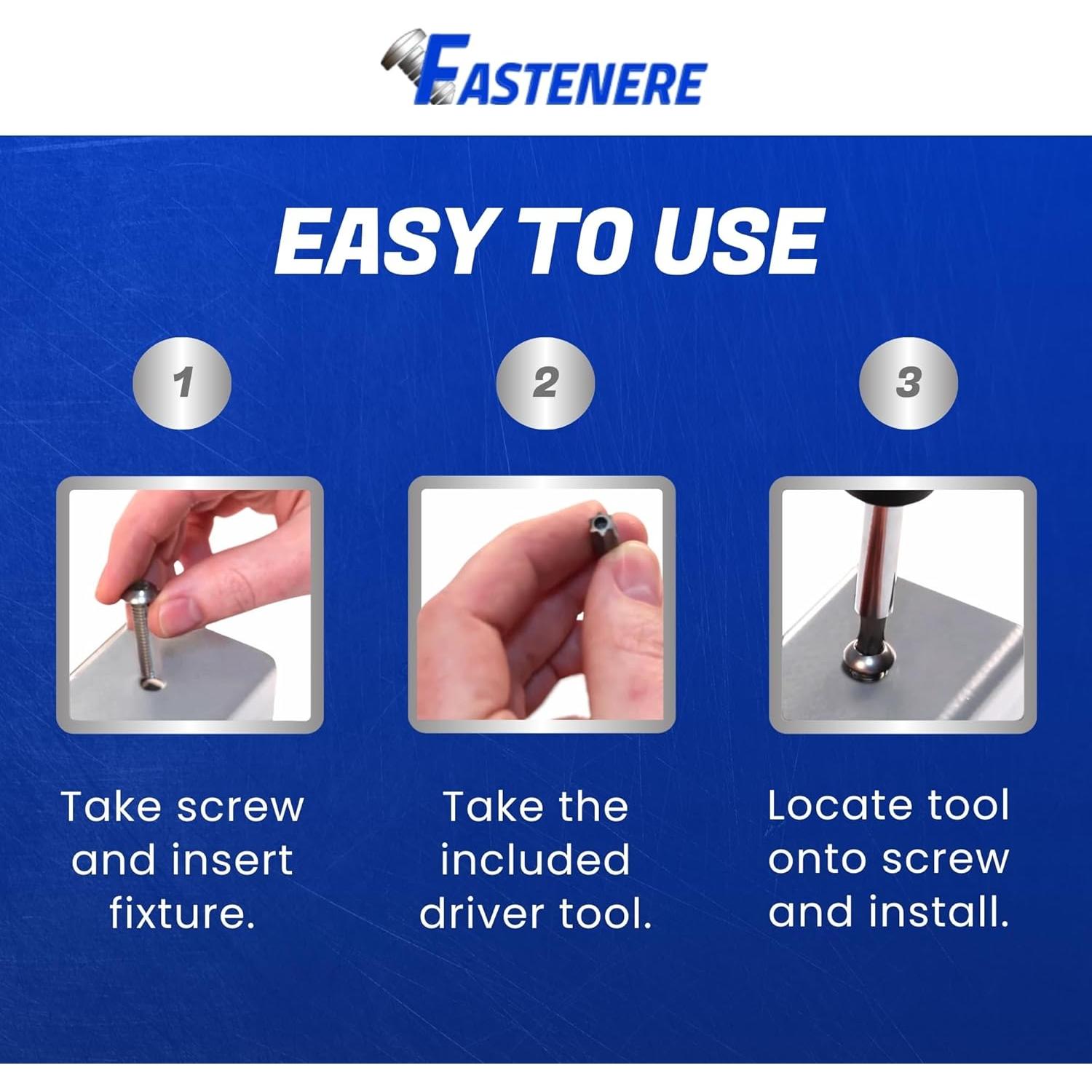 Tornillos de Seguridad Torx Fastenere 1/4-20 x 2.54 cm Acero Inoxidable - Paquete de 10