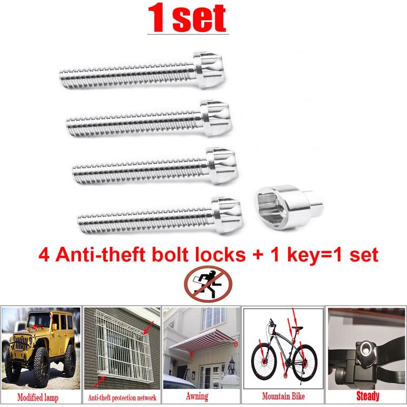 Tornillos de Seguridad M8 VOSANTU Acero Inoxidable 20mm Antirrobo