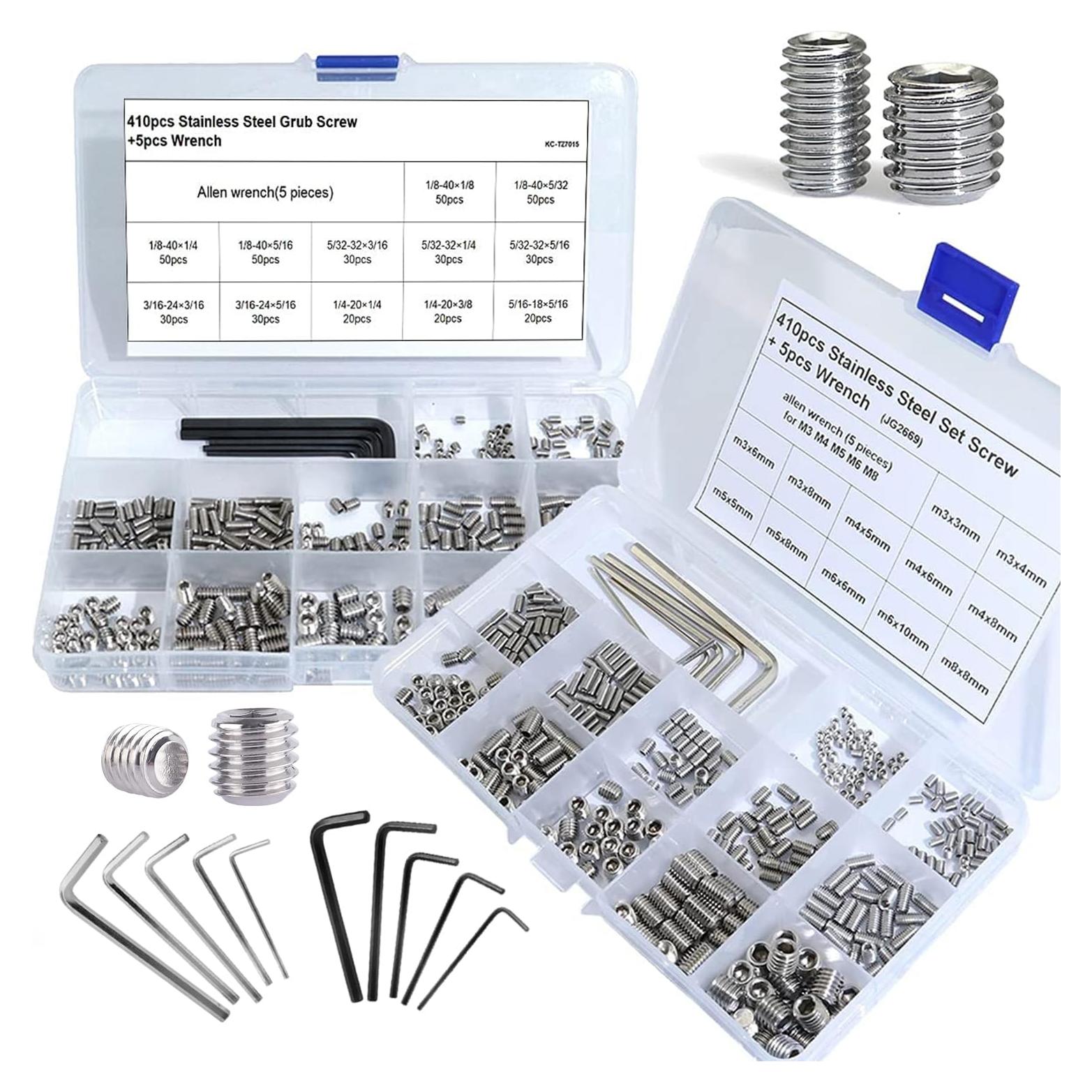 Kit de Tornillos Allen EilxMag 830pcs Acero Inoxidable M3-M8
