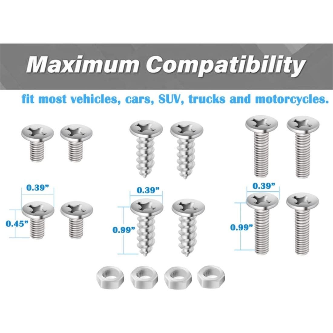 Kit de Tornillos para Placas de Licencia Mysttoo - Acero Inoxidable 4PCS