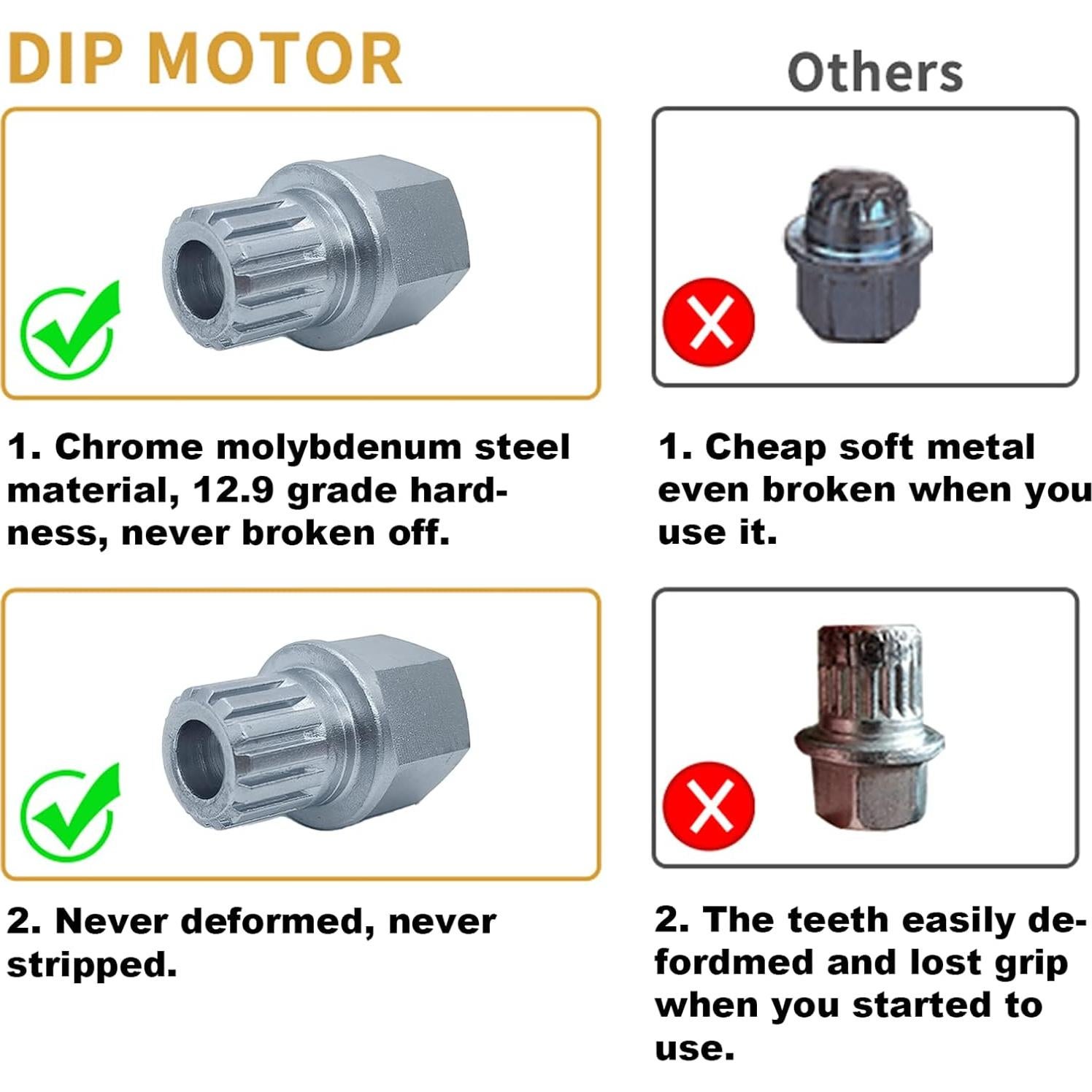Llave de bloqueo de rueda DIPMOTOR 57mm acero cromado