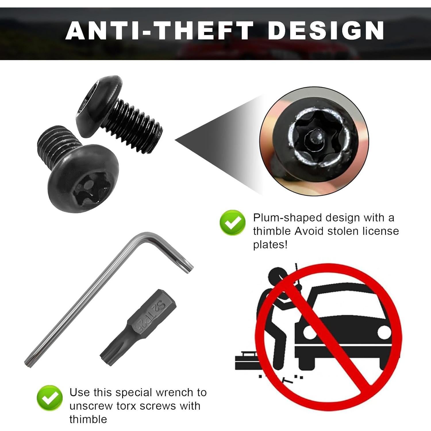 Juego de Tornillos Antirrobo Augeny M5 de Acero Inoxidable 0.8x8mm