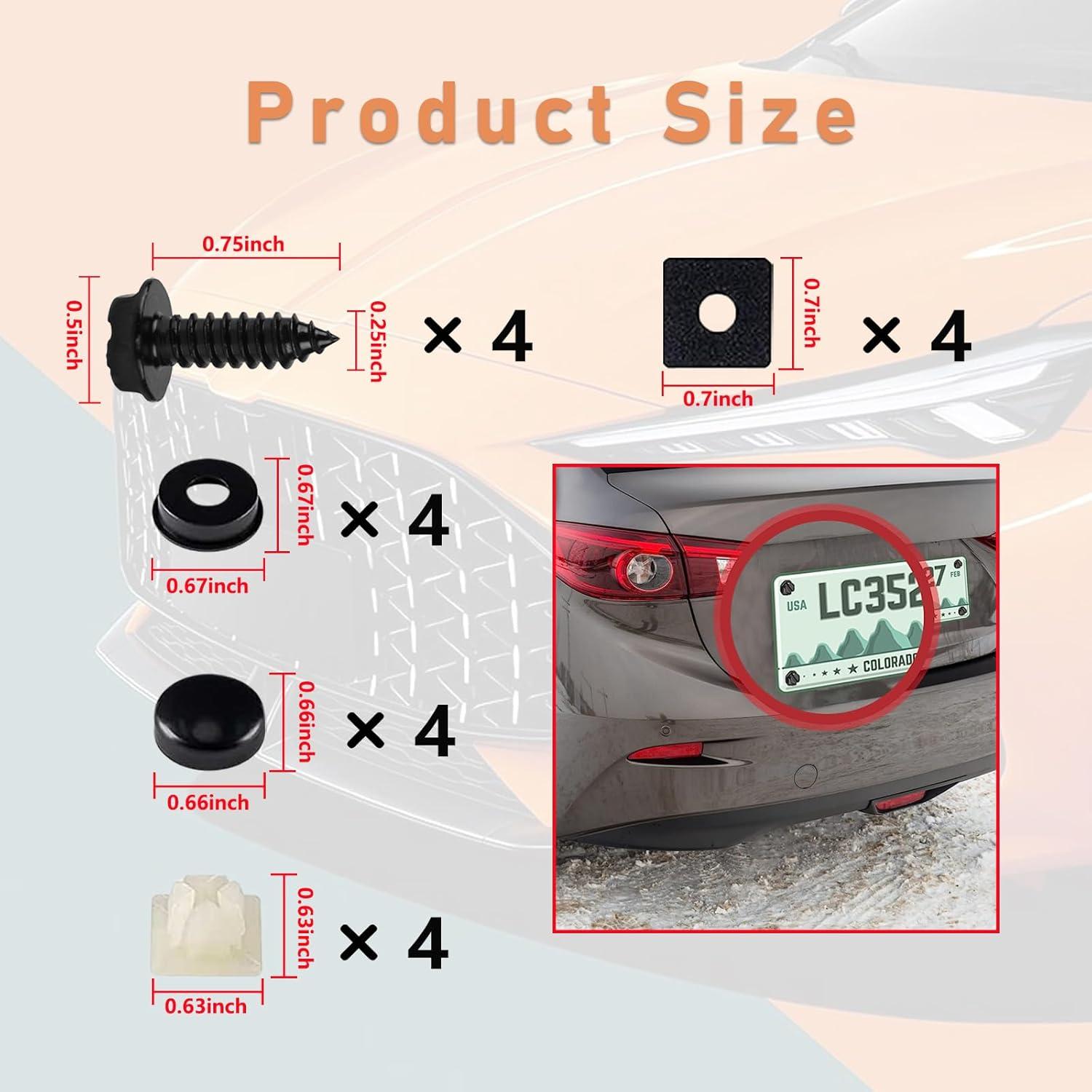 Tornillos Autoperforantes Kewucn para Placas de Licencia - Acero Inoxidable