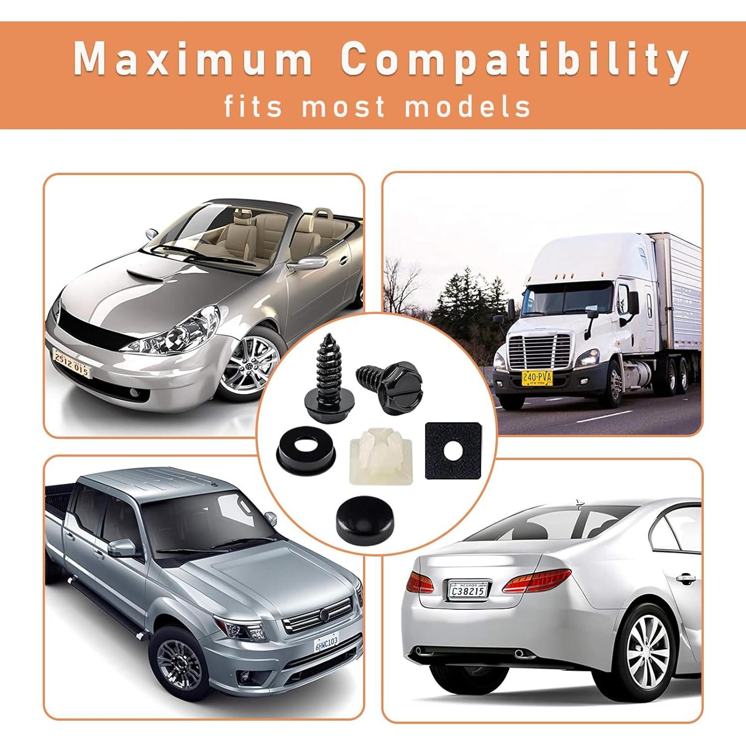 Tornillos Autoperforantes Kewucn para Placas de Licencia - Acero Inoxidable