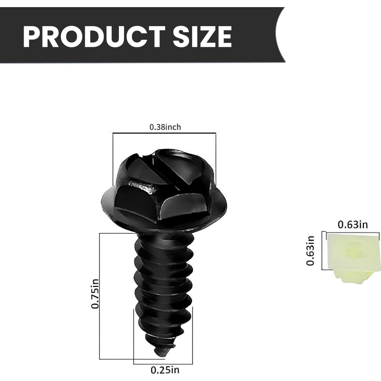 8 Tornillos Autoperforantes YYTQP para Placas de Matrícula