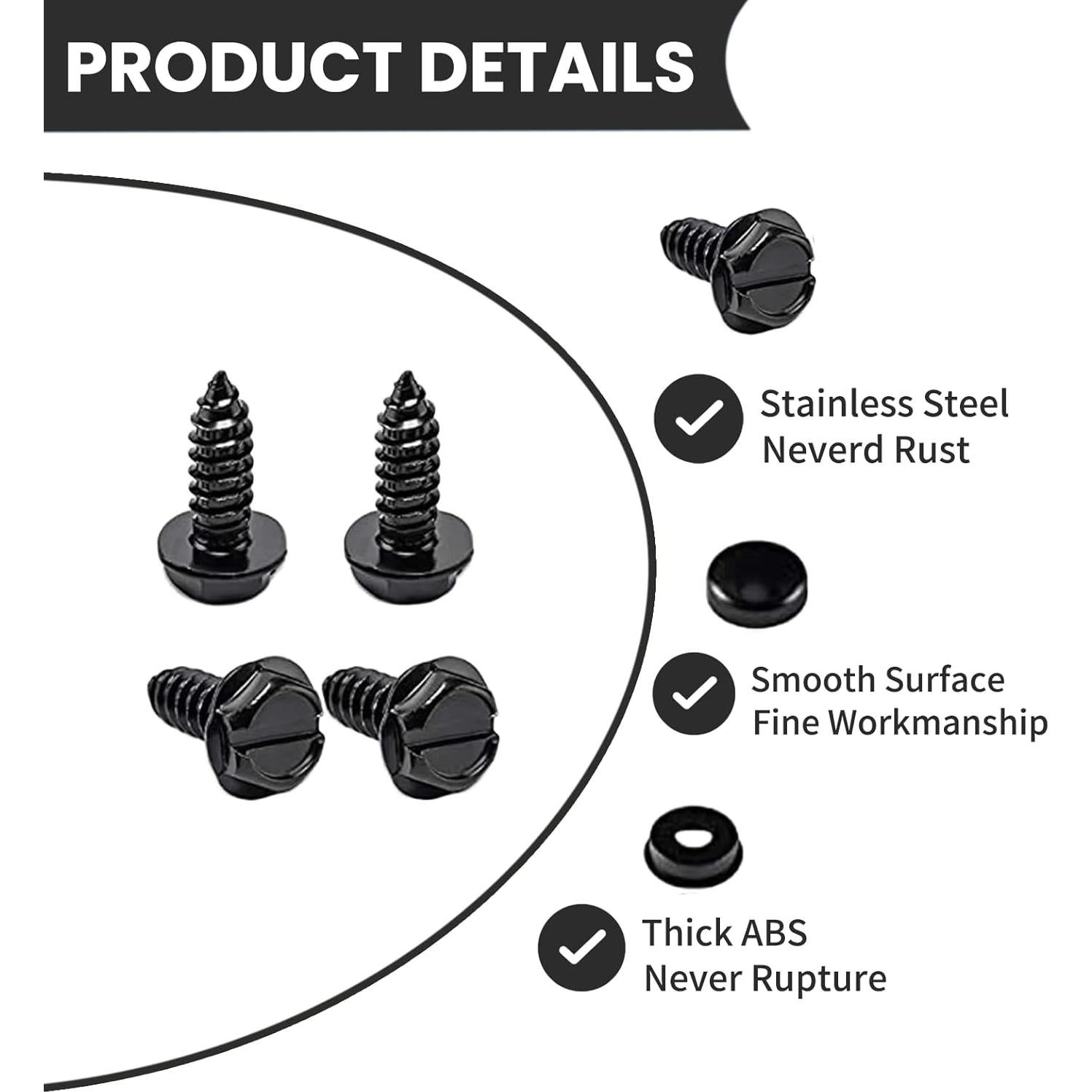 8 Tornillos Autoperforantes YYTQP para Placas de Matrícula