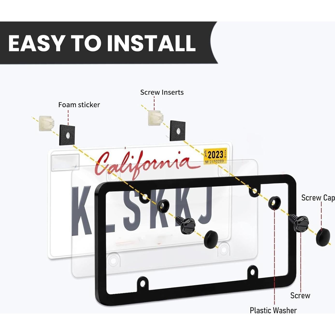 8 Tornillos Autoperforantes YYTQP para Placas de Matrícula