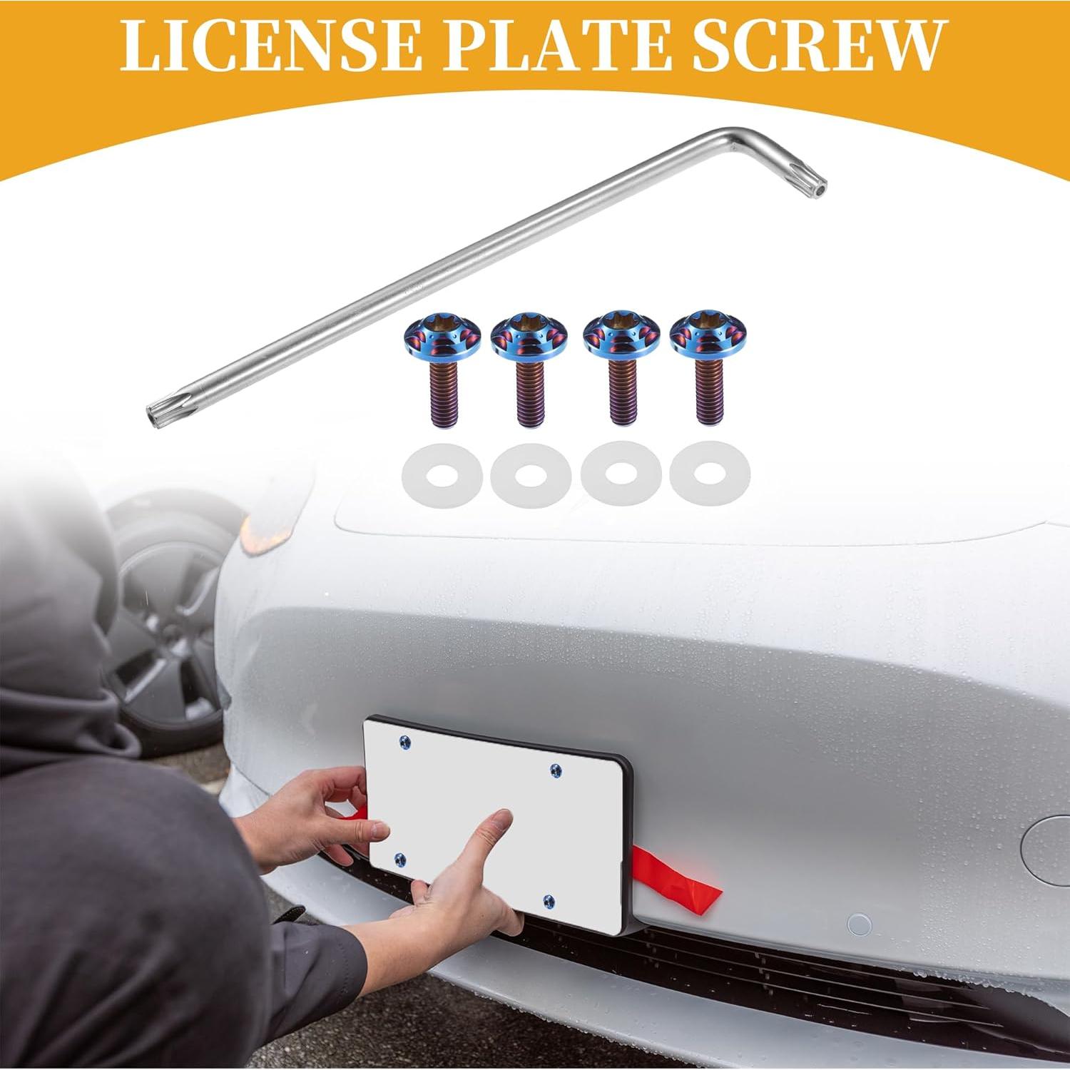 Tornillos Antirrobo para Placas de Licencia Partuto M6 Azul