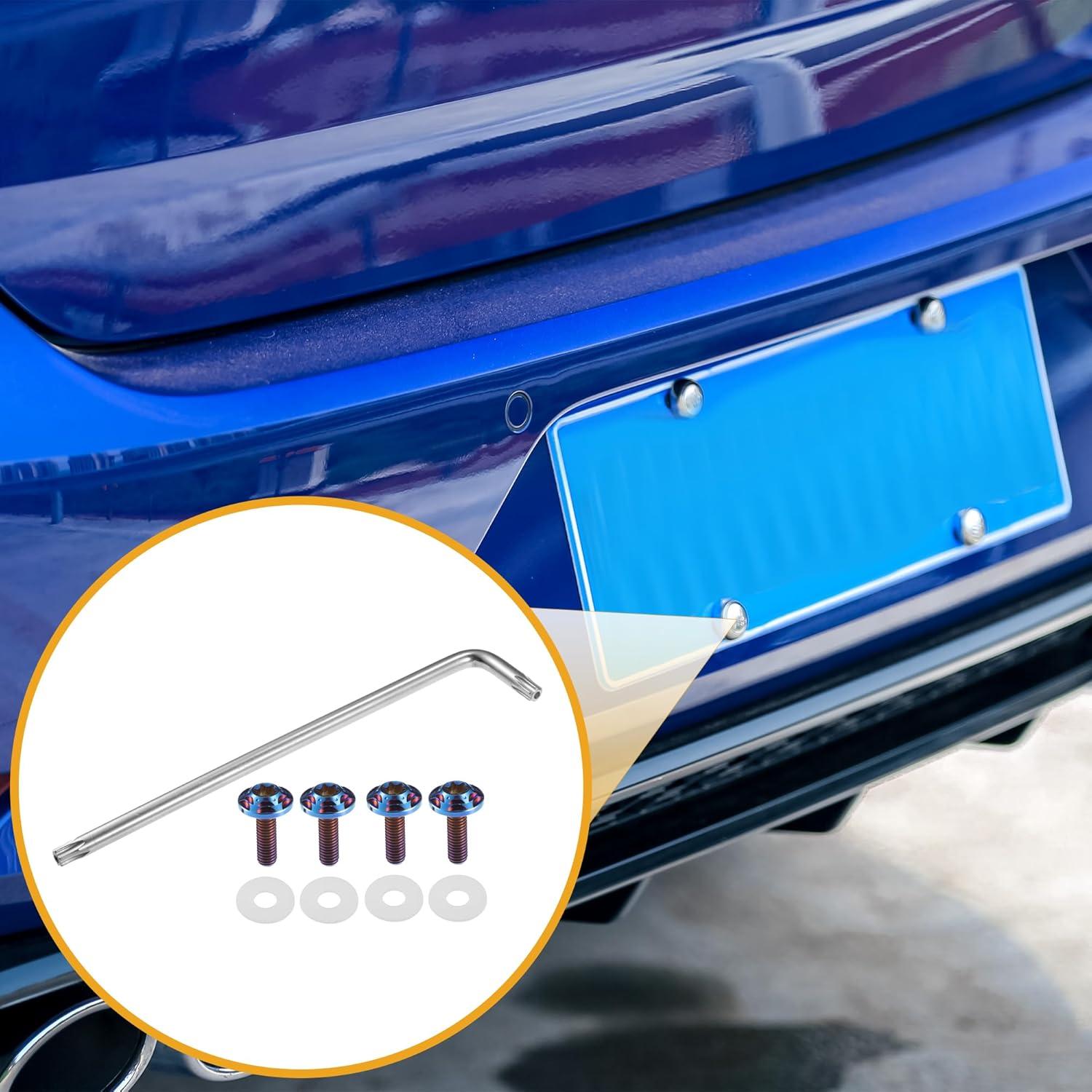 Tornillos Antirrobo para Placas de Licencia Partuto M6 Azul