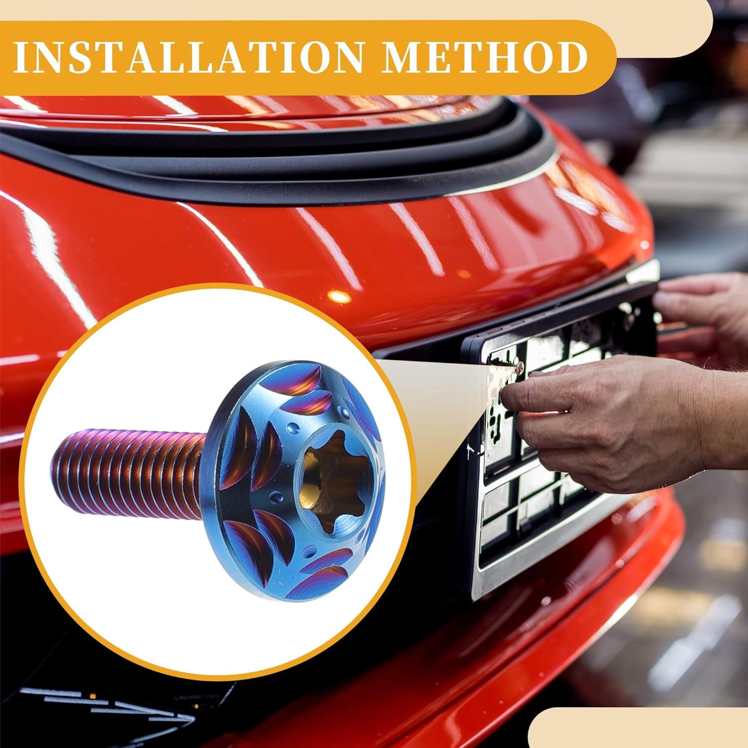 Tornillos Antirrobo para Placas de Licencia Partuto M6 Azul