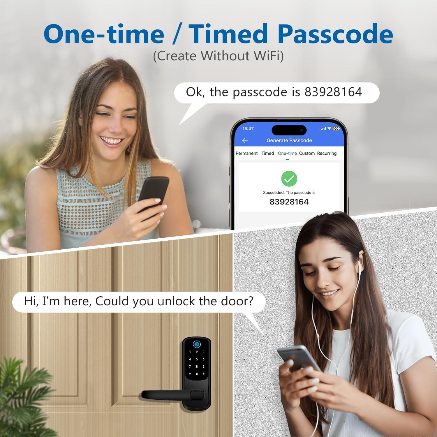 Cerradura Inteligente VOLIBeL con Huella Dactilar y APP, Negro Mate