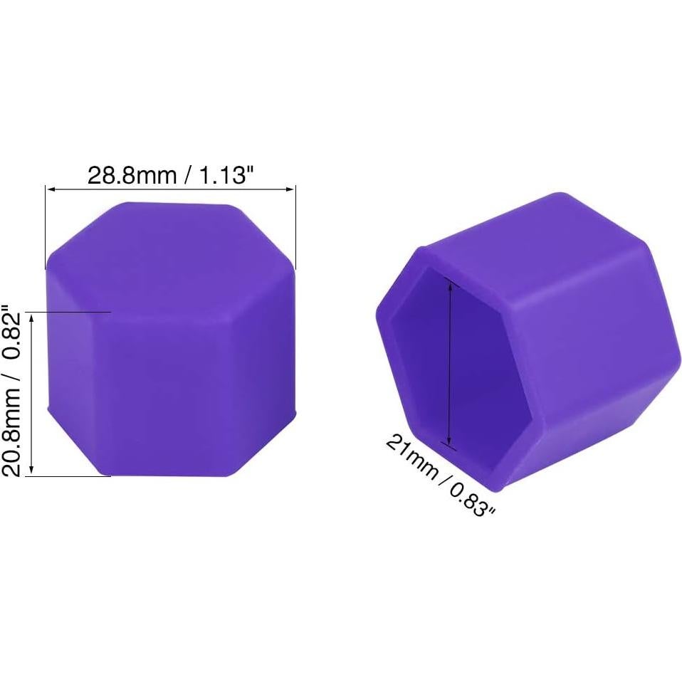 Cubiertas de Tornillos de Rueda X AUTOHAUX 20pcs 21mm Silicona Púrpura