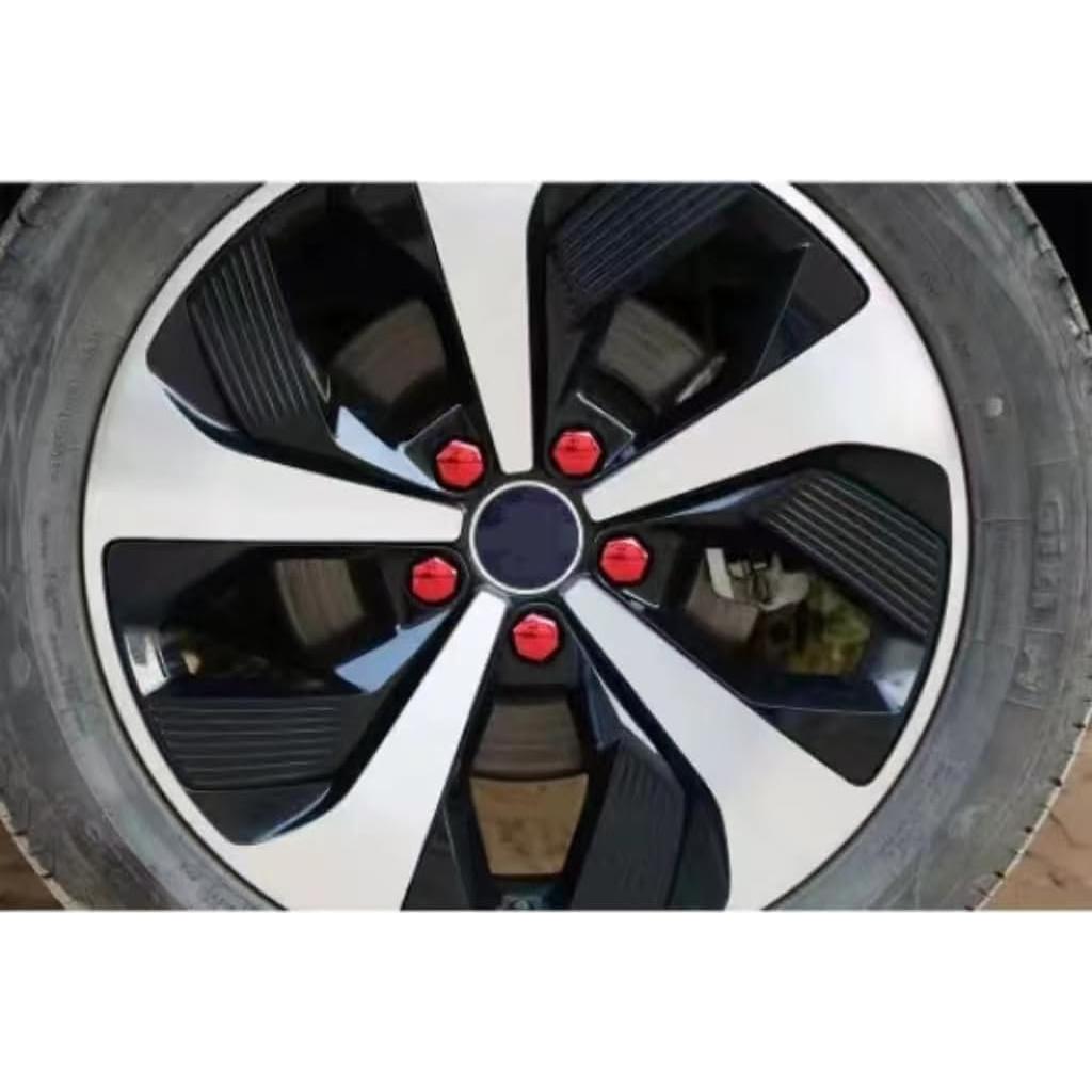 Cubiertas de Tuercas de Rueda 17mm Jannity 20 Piezas Rojo