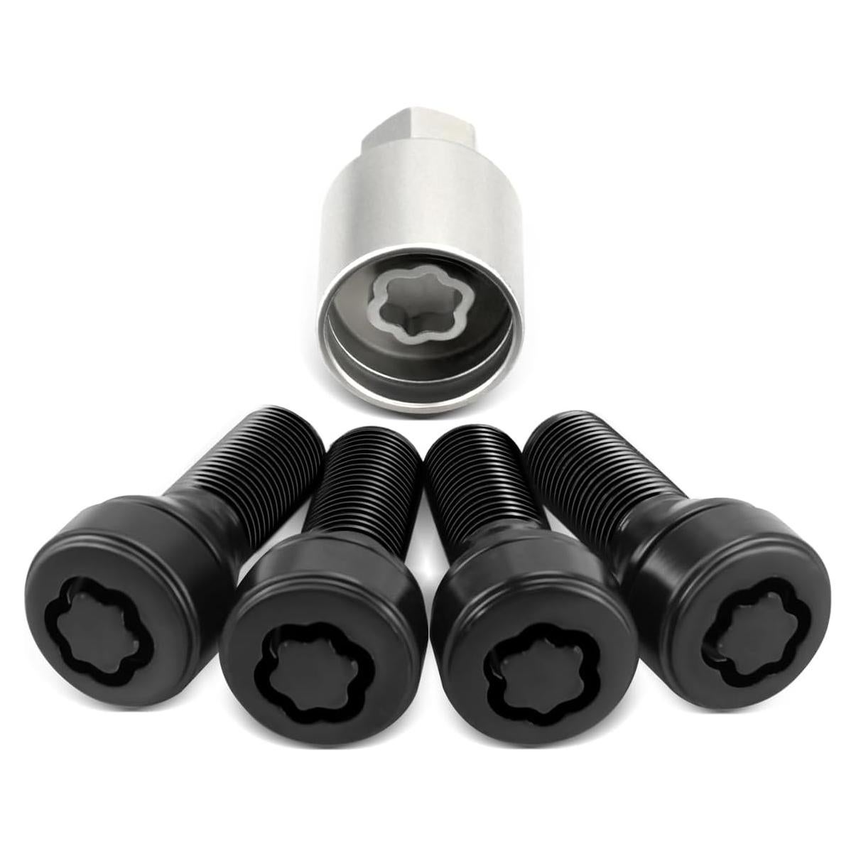 5 Tuercas de Rueda Antirrobo JUWEVAZU M14x1.25 para BMW