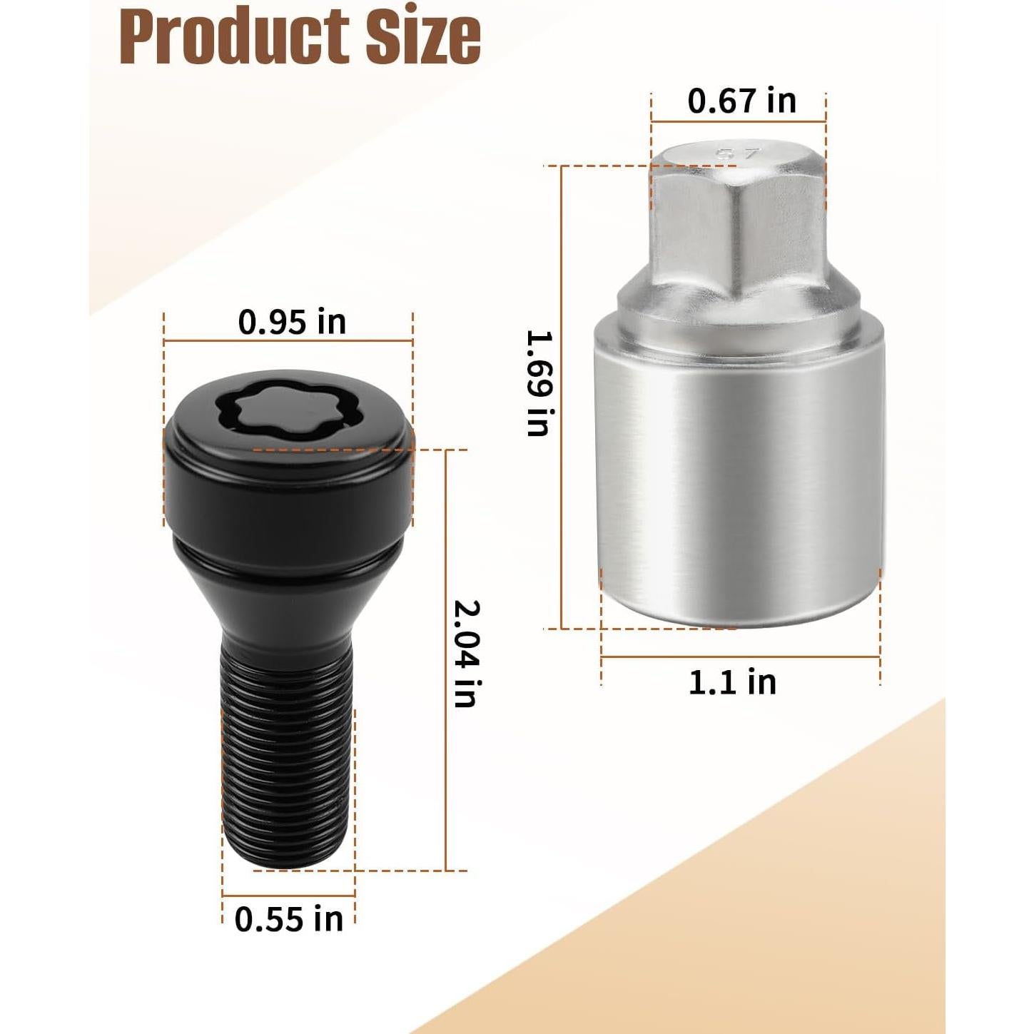 5 Tuercas de Rueda Antirrobo JUWEVAZU M14x1.25 para BMW