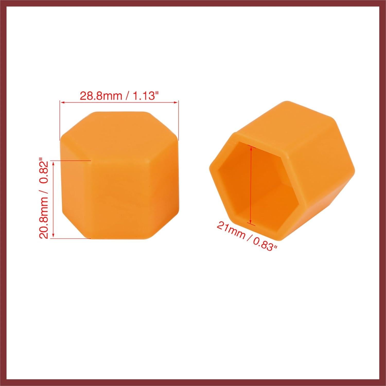20 Cubiertas de Tornillos de Rueda HEROFFIX 21mm Naranja Silicona