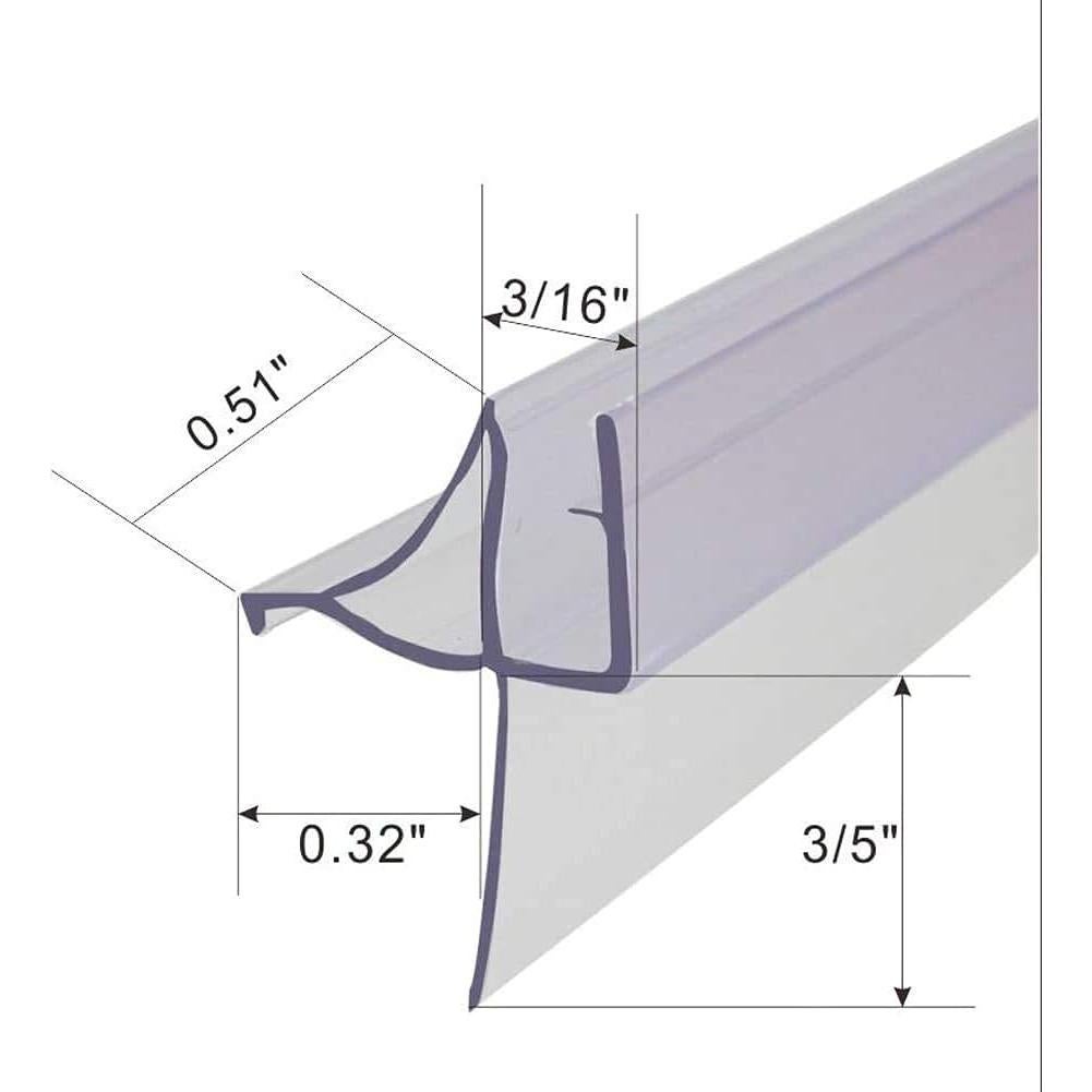 Sello Inferior de Puerta de Ducha Dalrun 91.44cm Vinilo Transparente