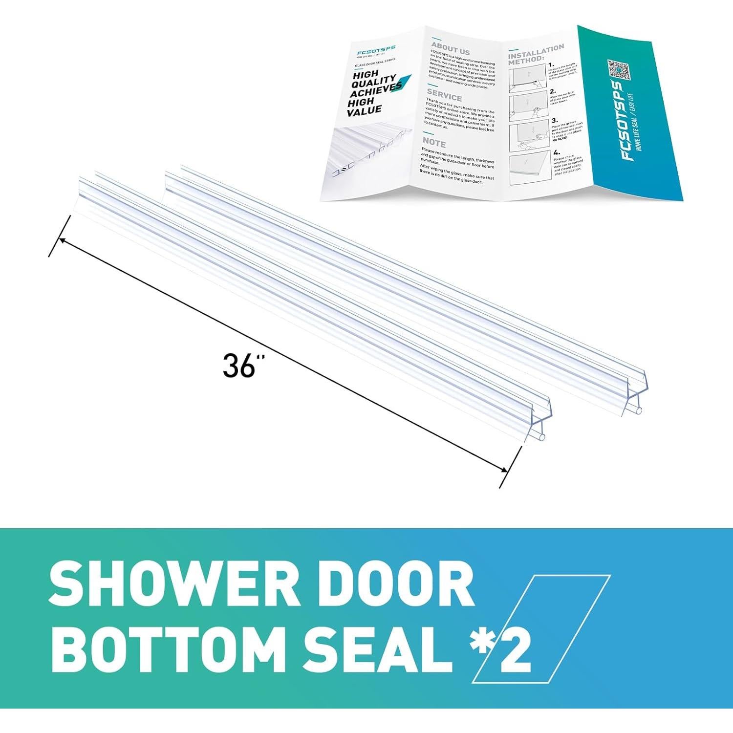 Sello Inferior de Puerta de Ducha FCSOTSPS 2PCS 11mm x 91cm