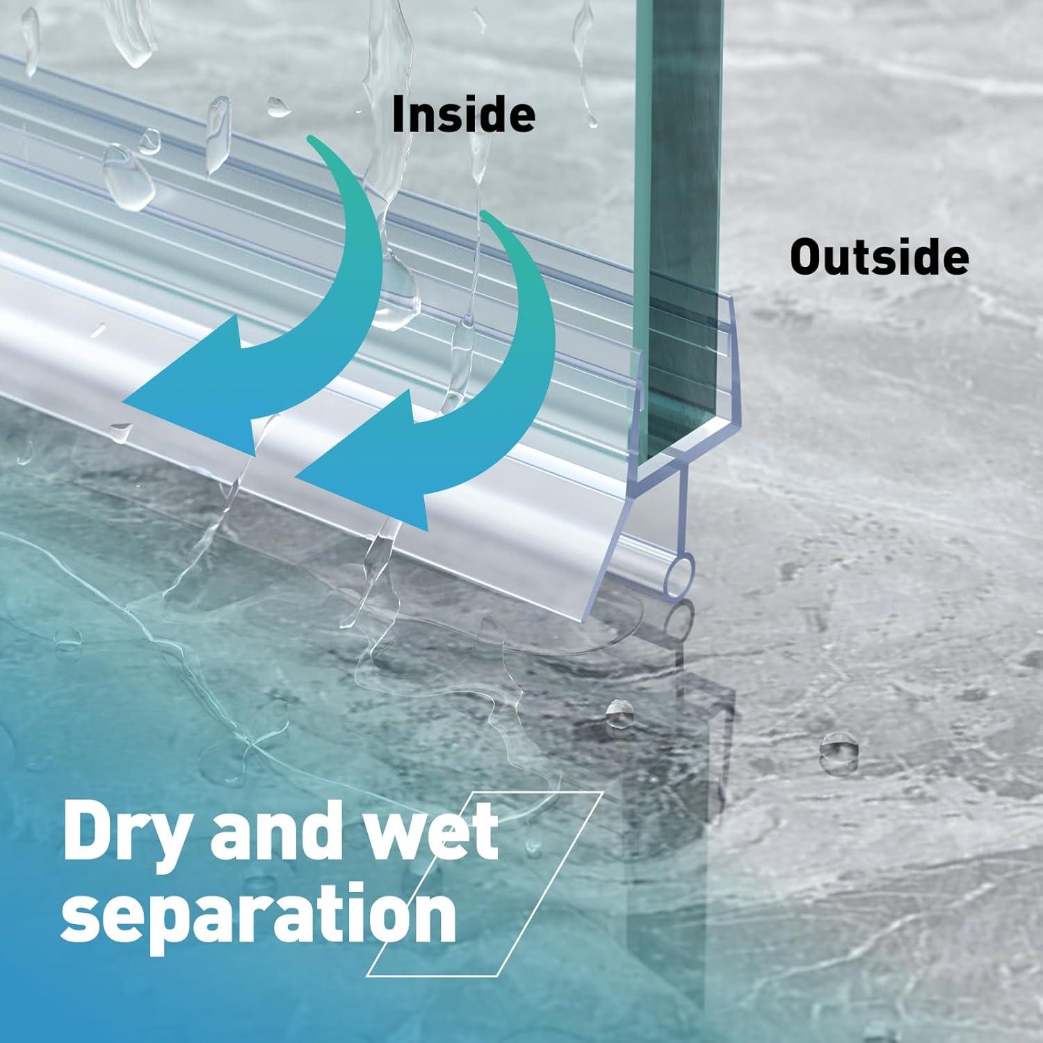 Sello Inferior de Puerta de Ducha FCSOTSPS 2PCS 11mm x 91cm