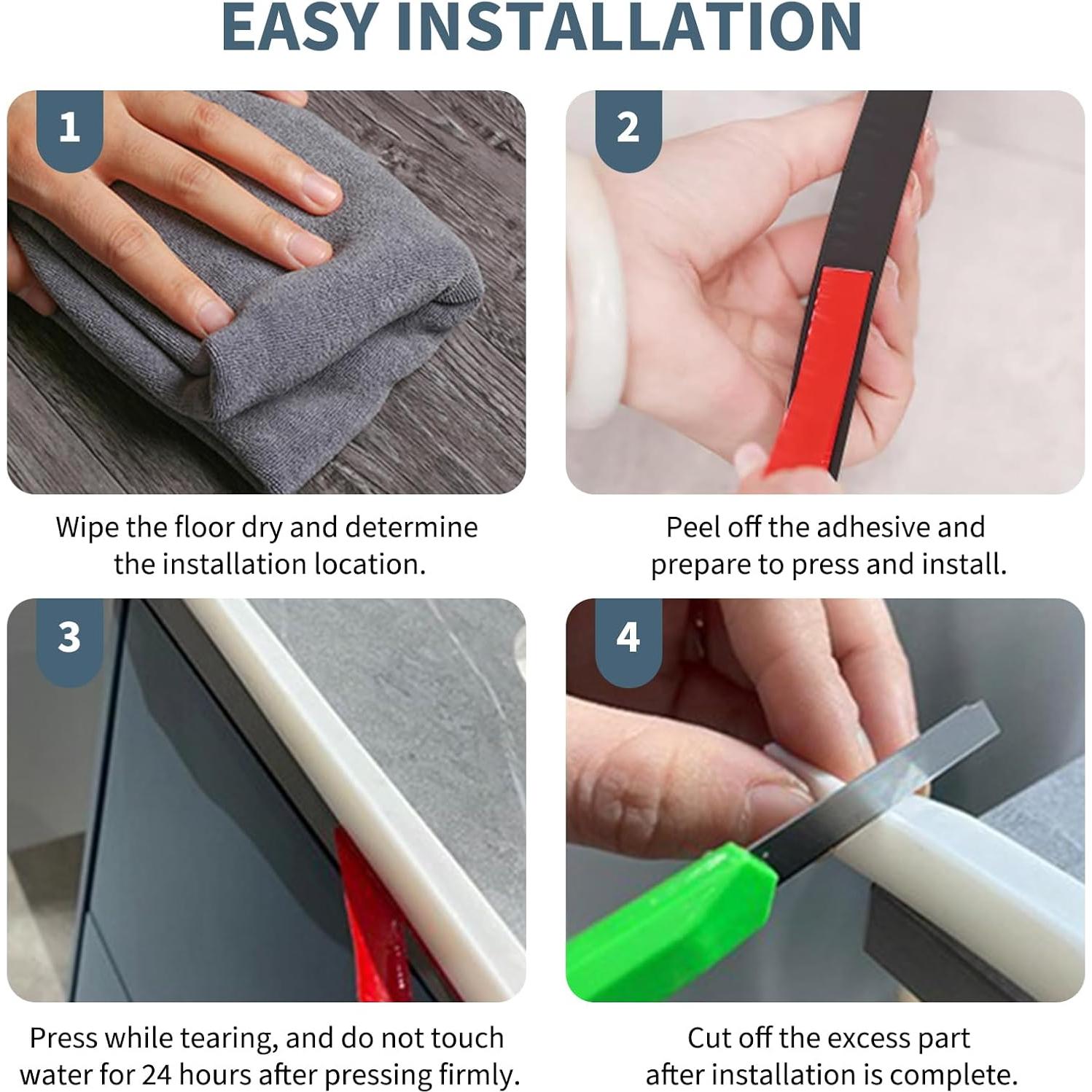 Dique de Agua Plegable KXNHFS 2M Negro para Ducha